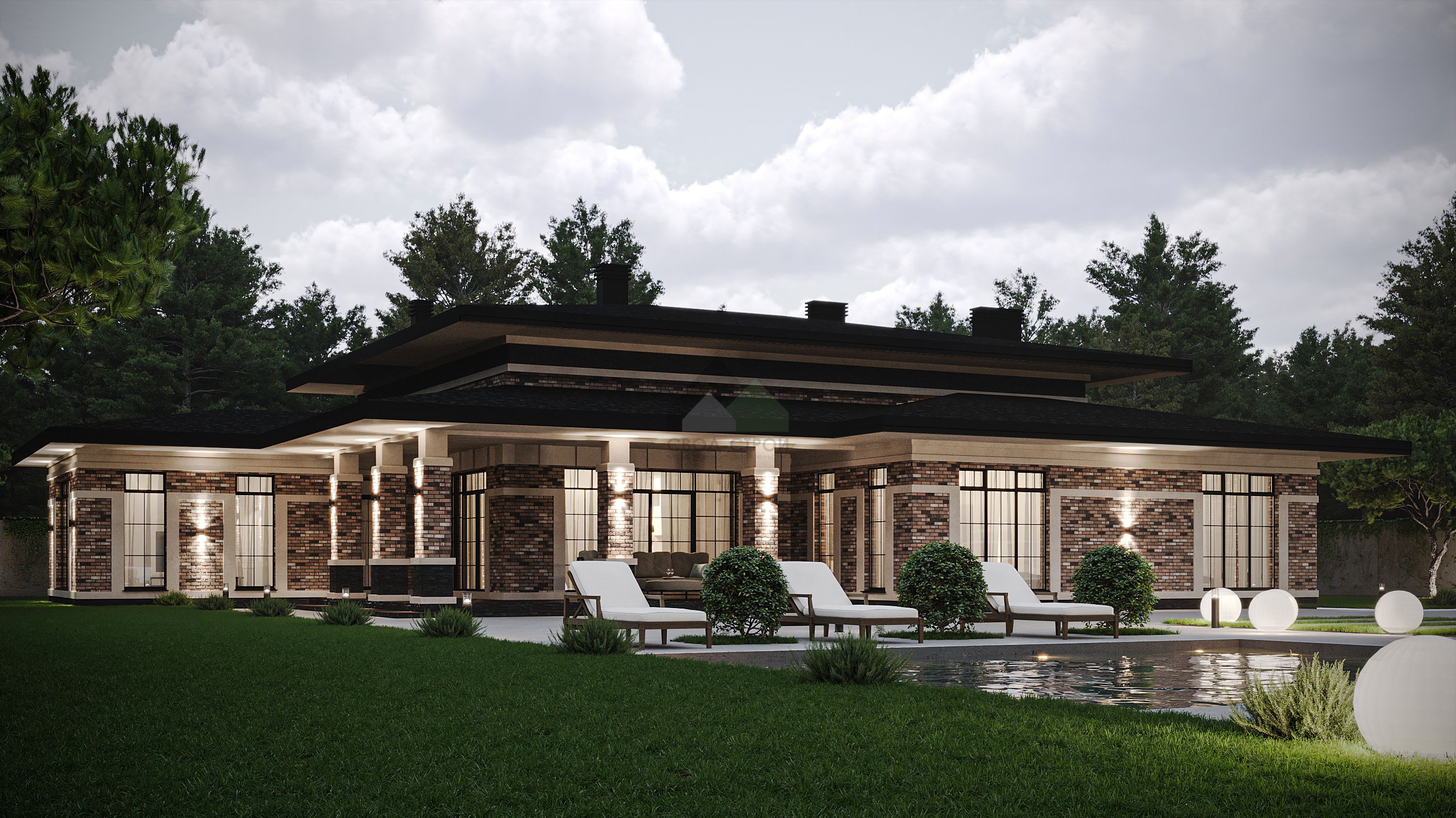 Дом из газобетонных блоков С-320 ГБ «Екатериновка»