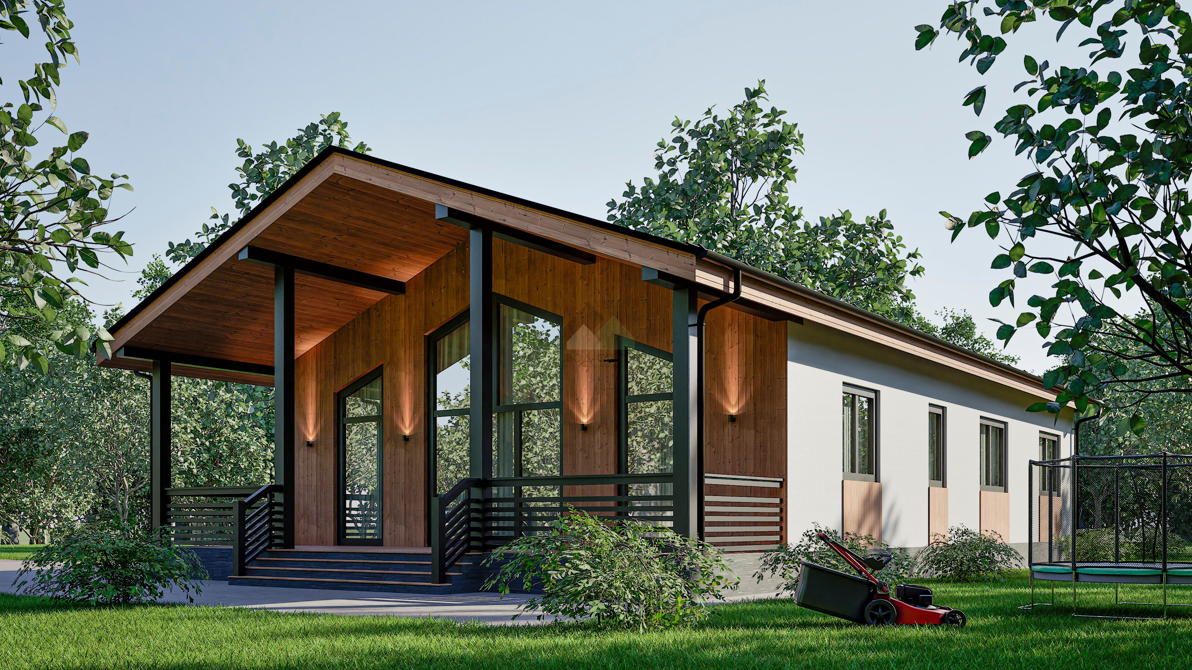 Дом из керамических блоков С-184 КЕ «Сталь»