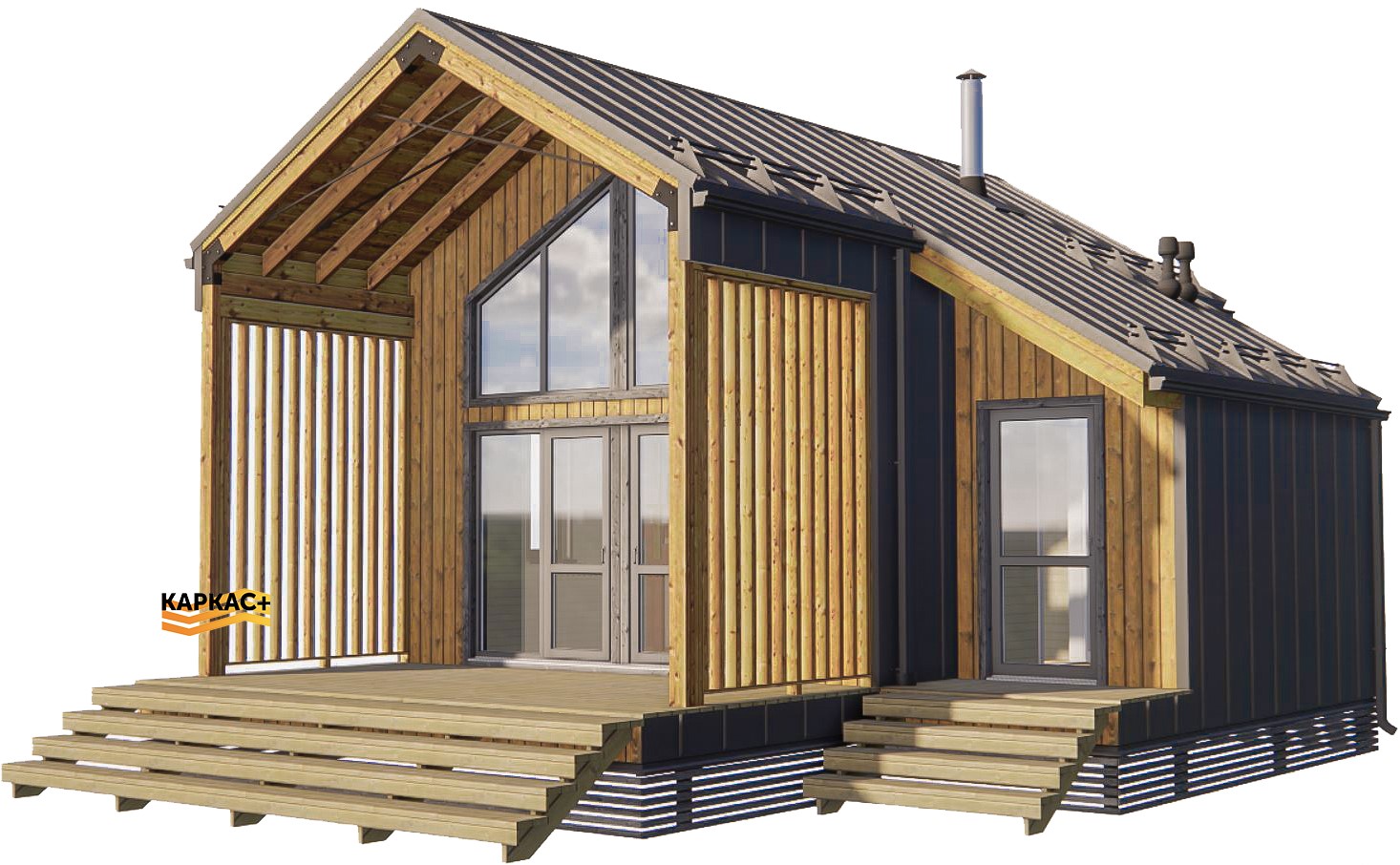 Проект каркасного дома КП-75