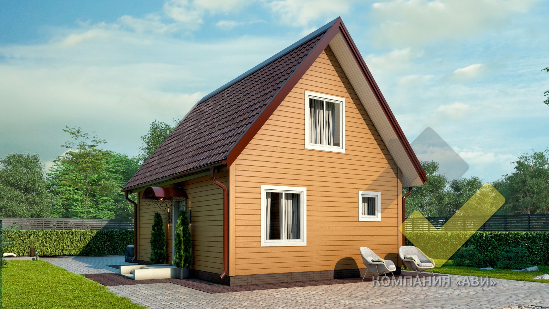 Строительство каркасного дома 8х6 "Люси" под ключ