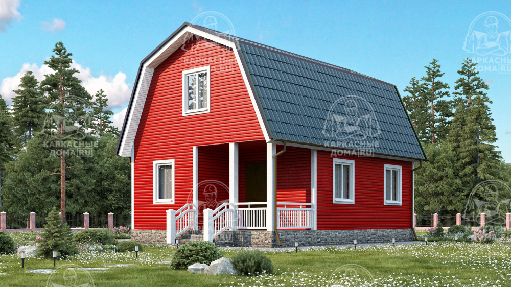 Каркасный дом 8x6 Проект "Галмей"