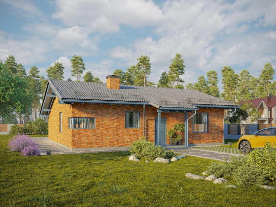 Проекты домов из газобетона Бунгало L+ под ключ