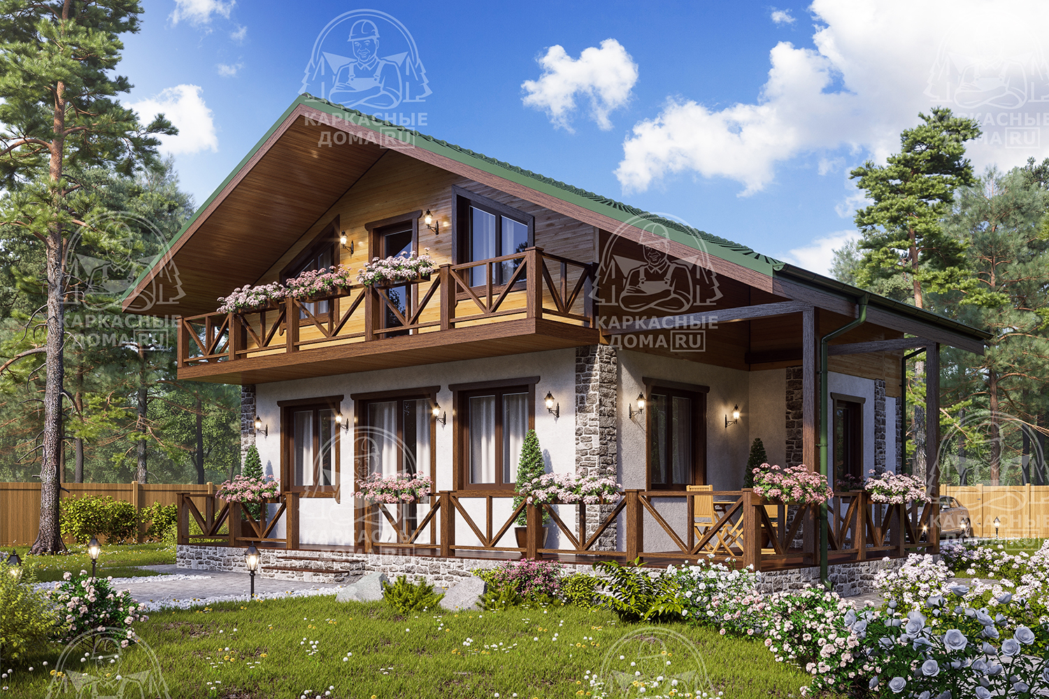 Каркасный дом 12x13 Проект "Гелиотроп"