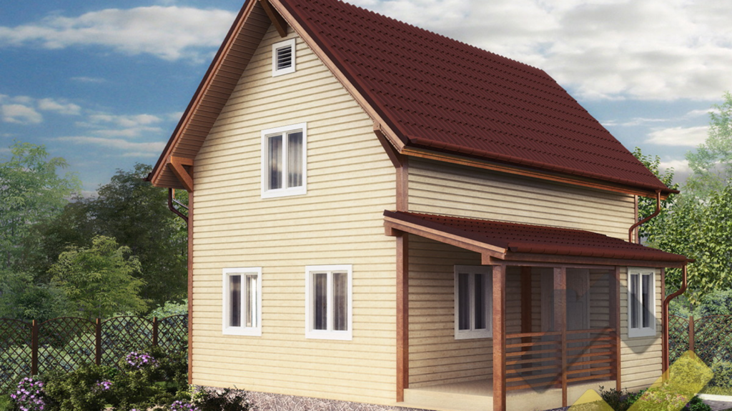 Строительство каркасного дома 9х8 "Терем-1" под ключ