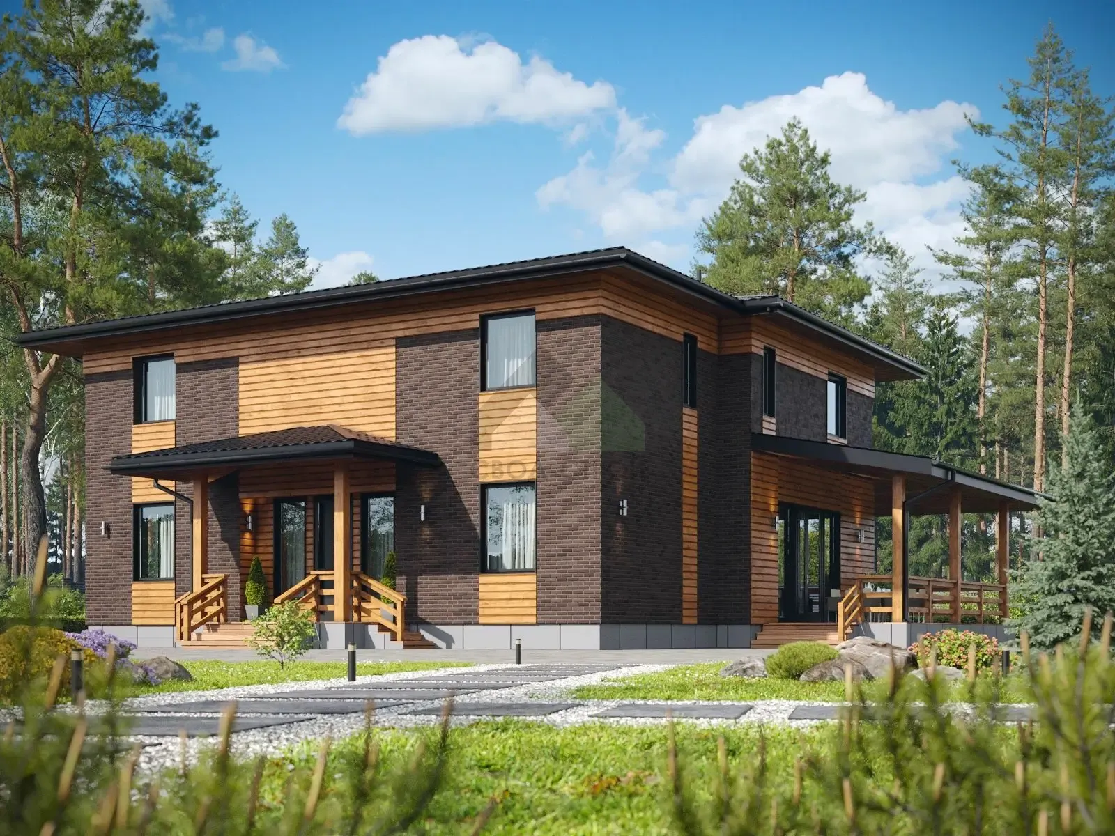 Дом из газобетонных блоков С-384 ГБ «Балу»