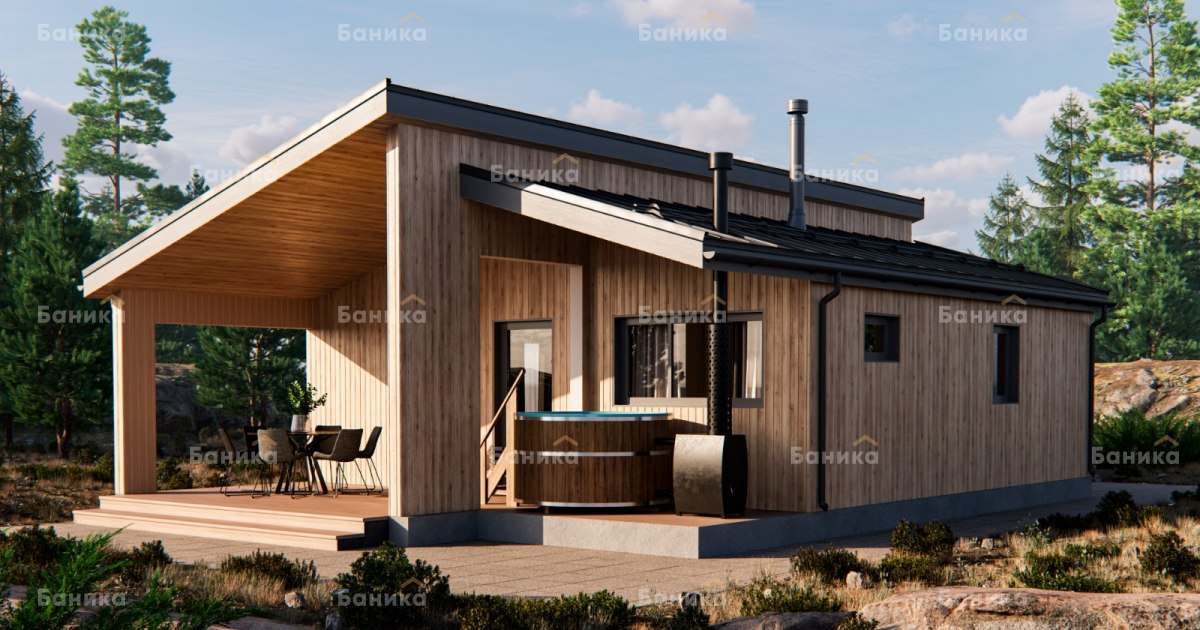 Каркасная баня «КБ-61