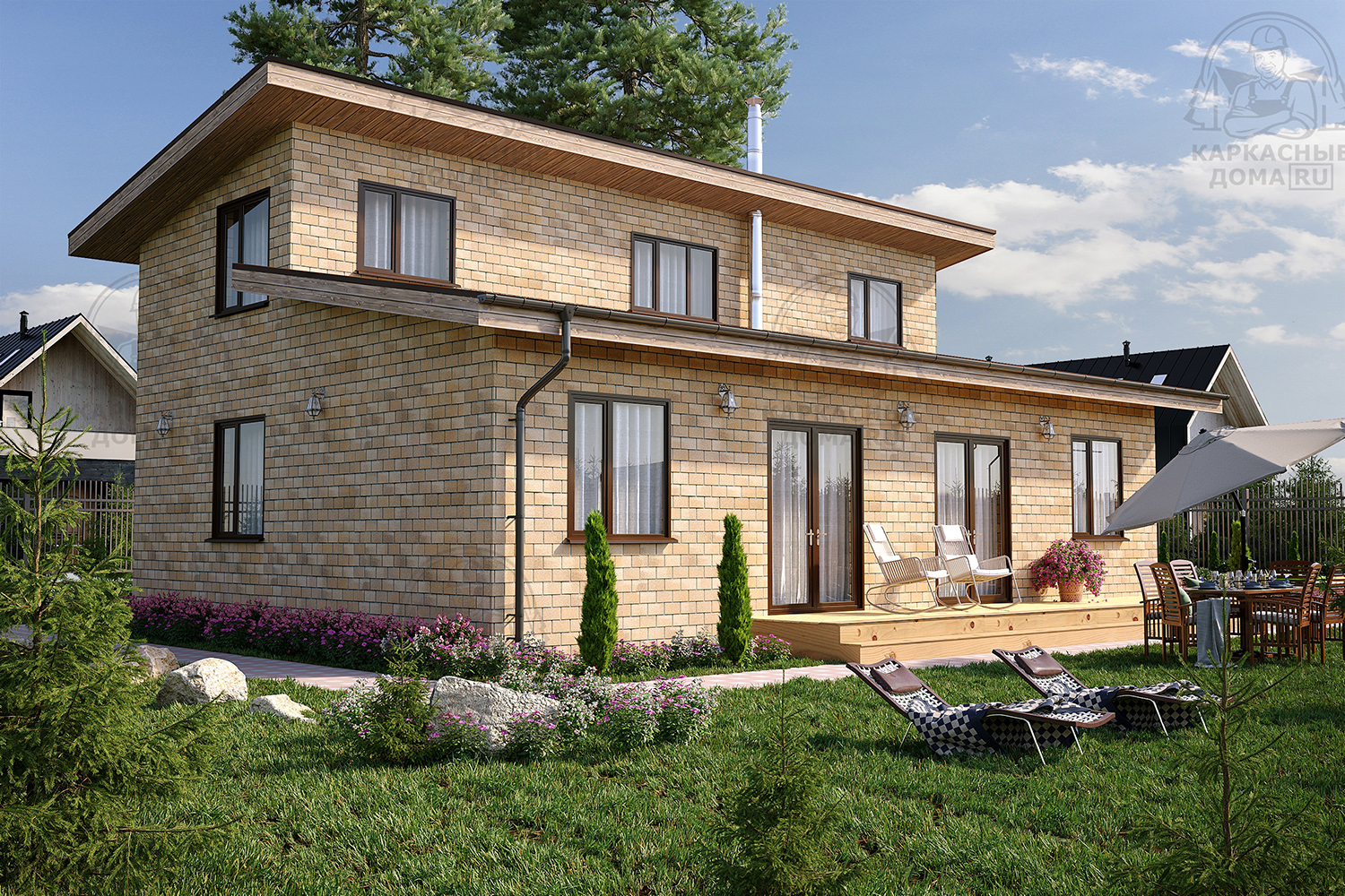 Каркасный дом 11x13 Проект "Бенитоит"