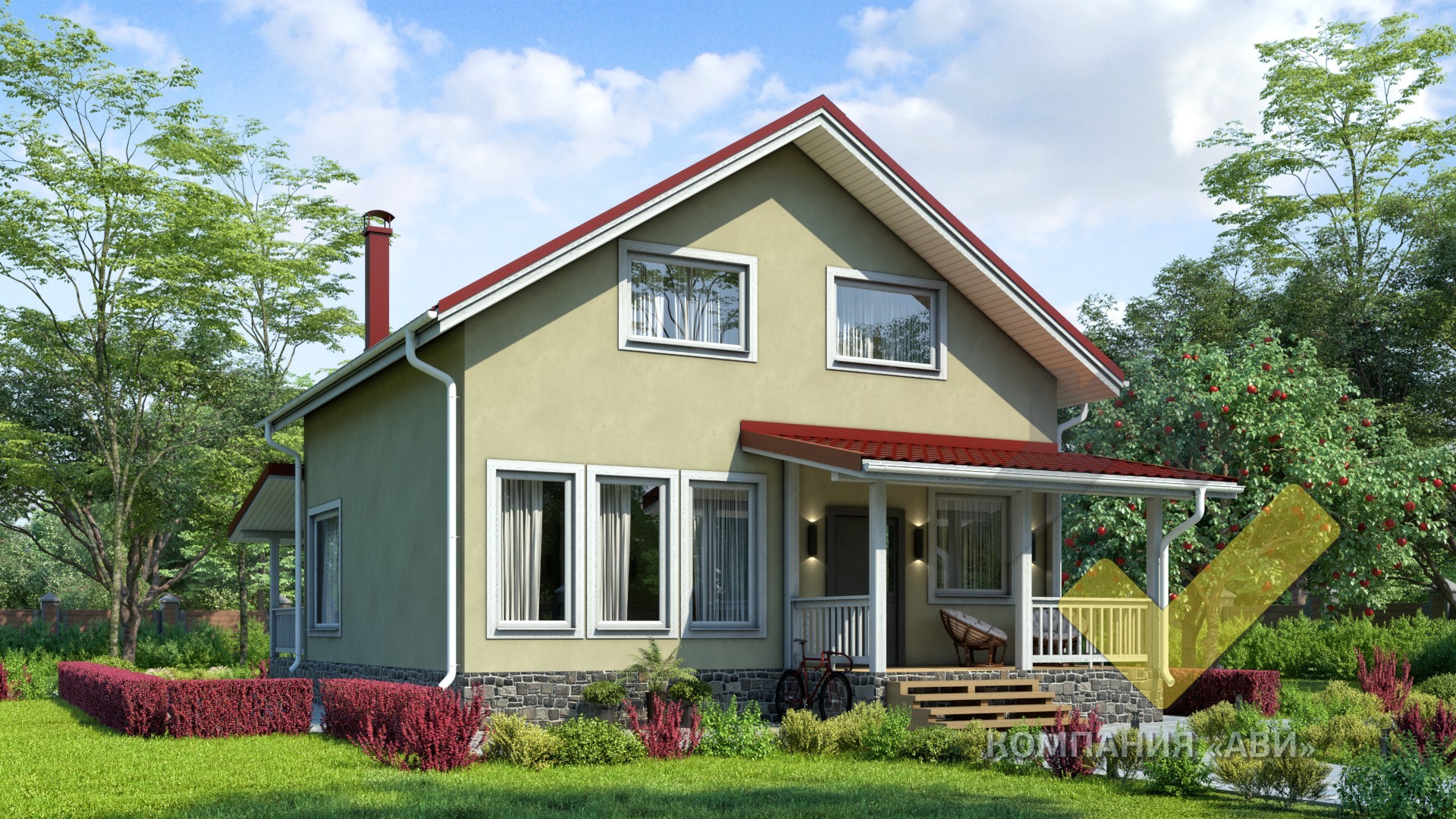 Строительство каркасного дома 8,5х8,5 "Анастасия" под ключ