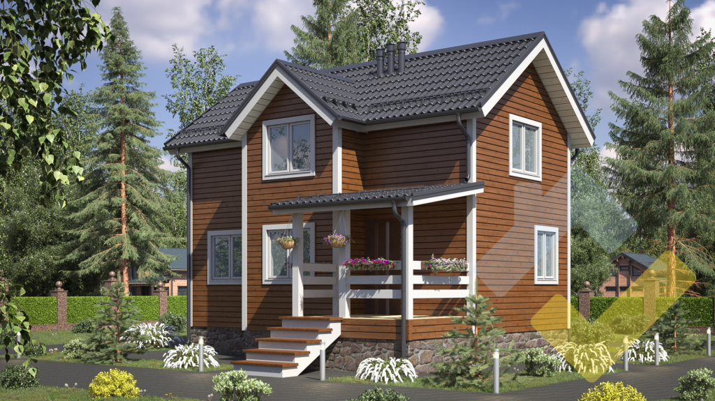 Строительство каркасного дома 9х6 "Терем-3" под ключ