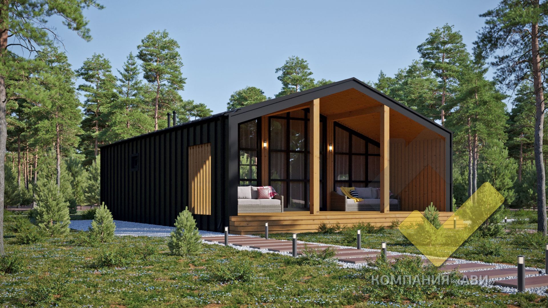 Строительство каркасного дома 9х8 "Модис" под ключ