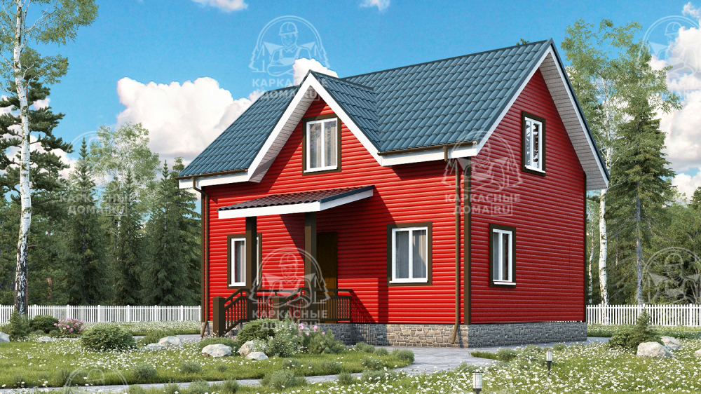 Каркасный дом 7.5x8 Проект "Гагат"