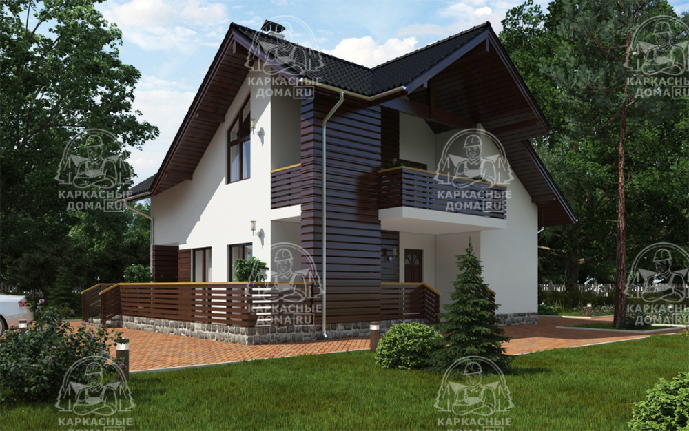 Каркасный дом 12.9x10.4 Проект "Азурит"