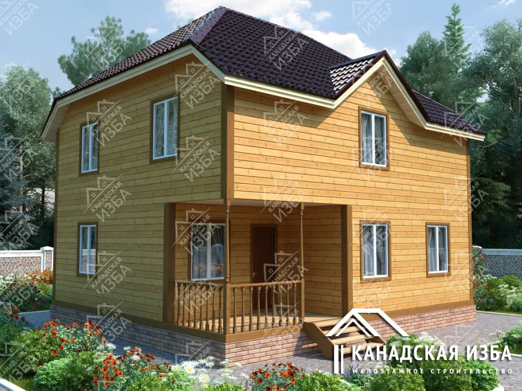 Дом из бруса 9х8 «Бавария» Проект и цена строительства в Москве