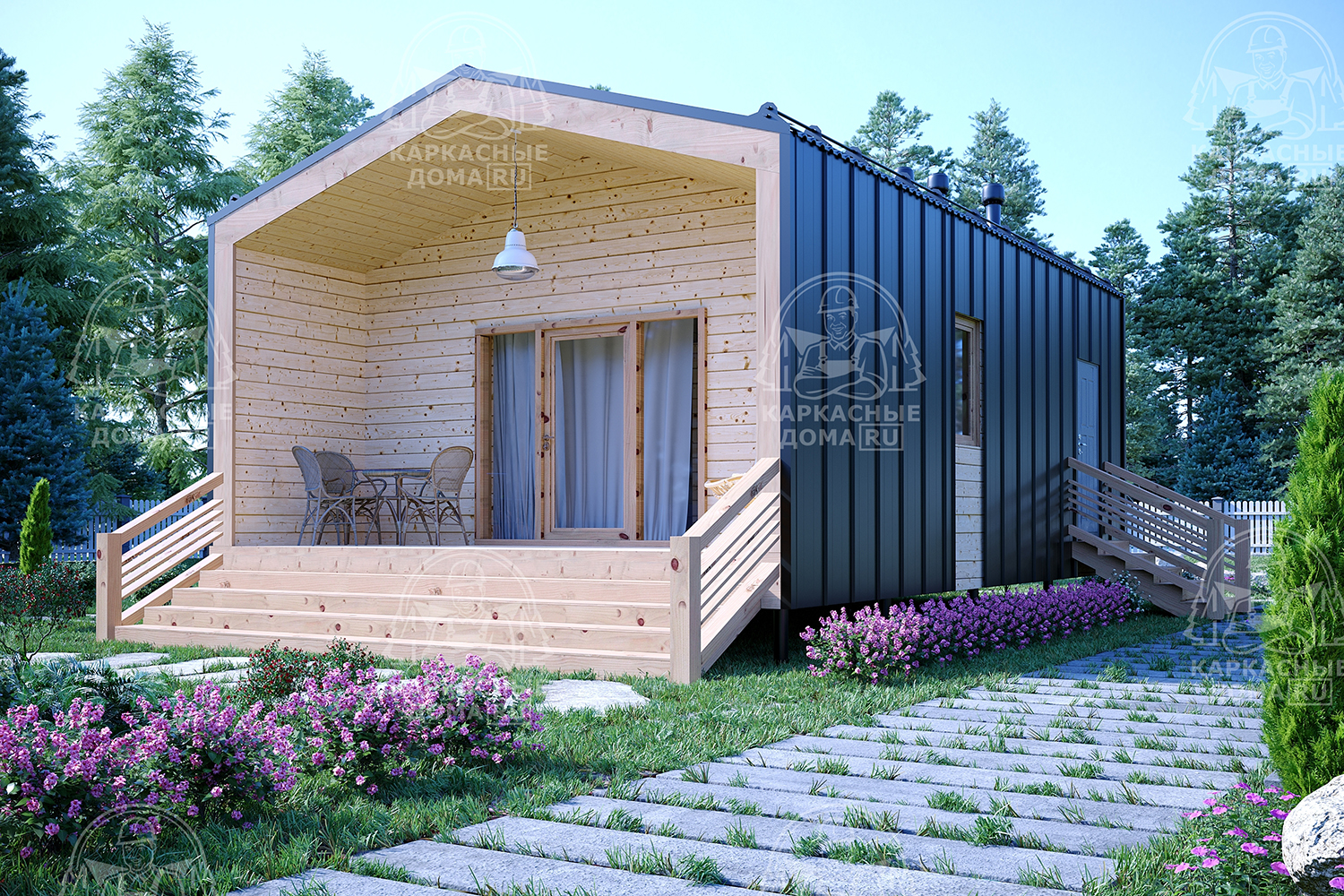 Каркасная баня 6x9 Проект "Еремеевит"