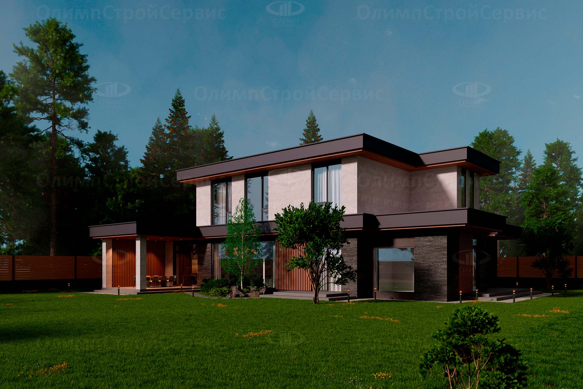 Двухэтажный дом «Гудленд» в стиле Хай-Тек