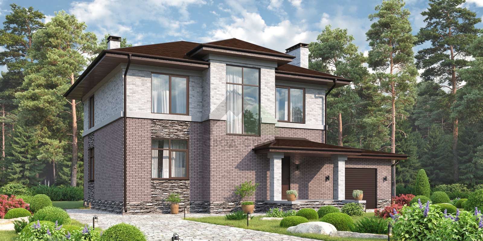 Дом из газобетонных блоков С-268 ГБ «Стриж»