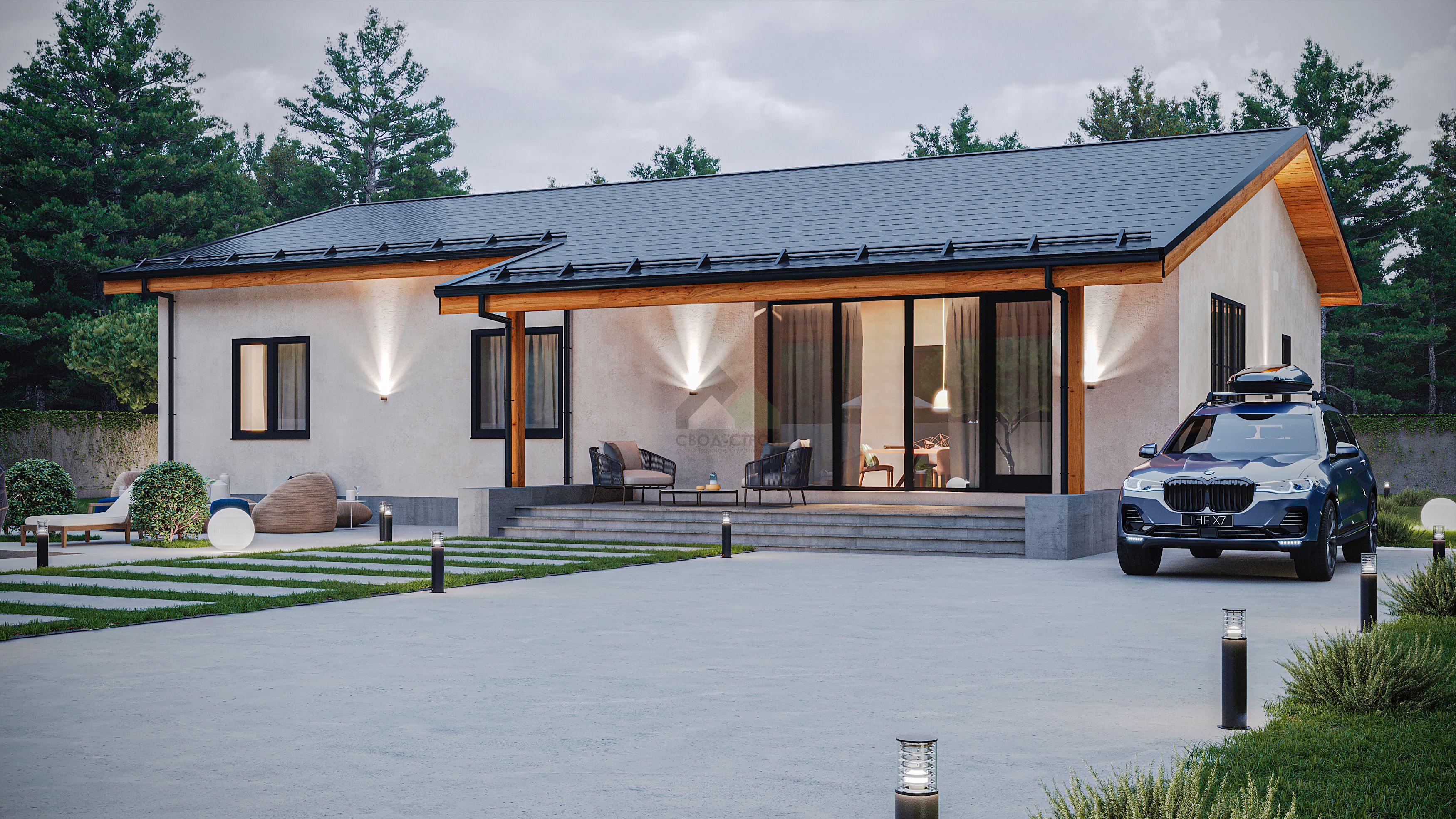 Дом из газобетонных блоков С-158 ГБ «Вдохновение»