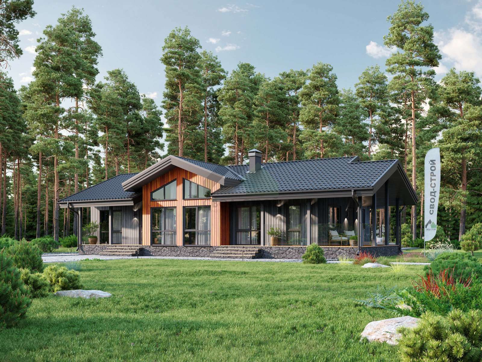 Дом из керамических блоков С-183 КЕ «Арми»