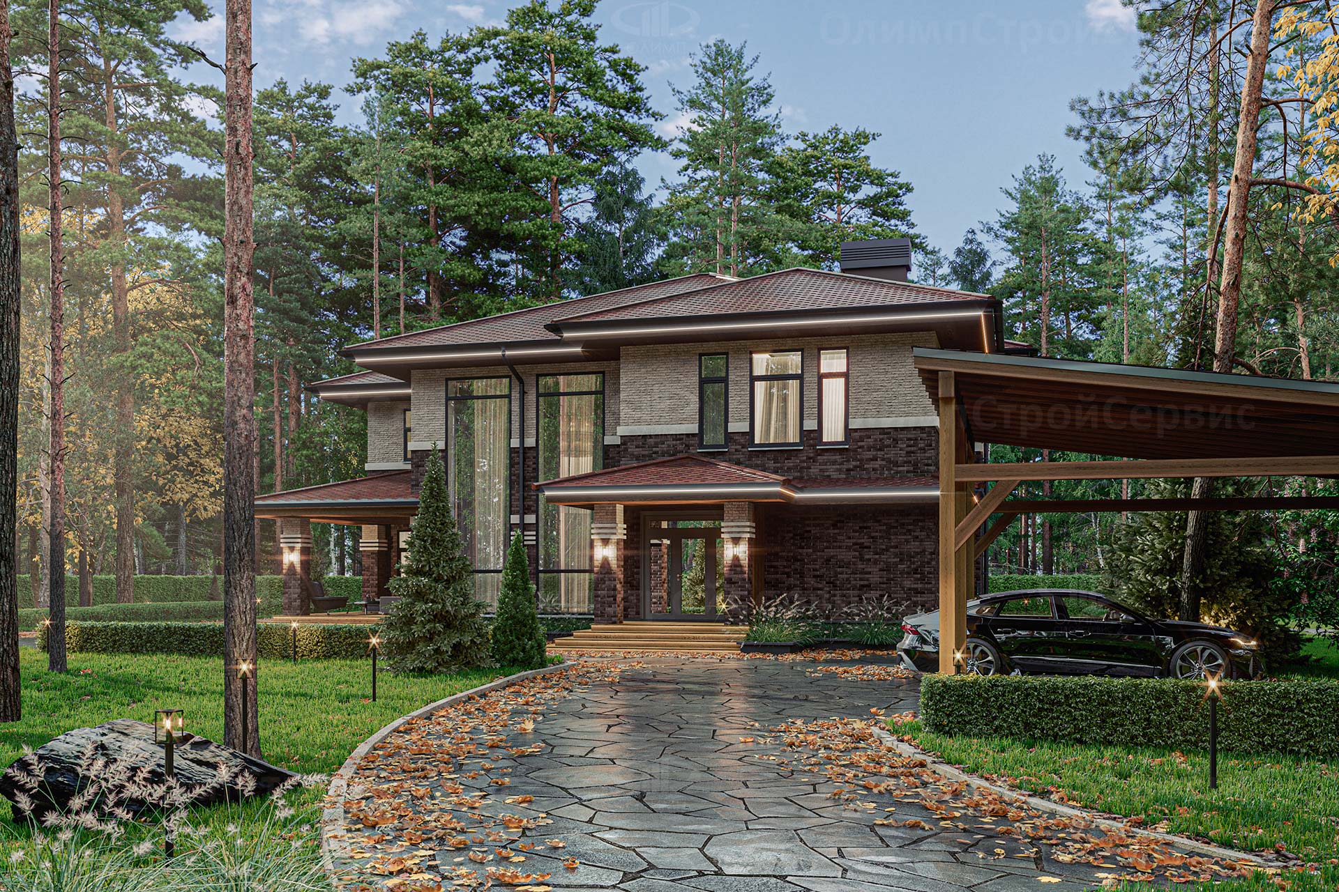 Двухэтажный дом в стиле Райта «Снайдер»