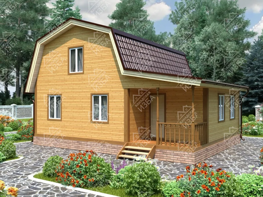 Каркасно-щитовой дом 7х9 «Дагомыс» Проект и цена строительства в Москве