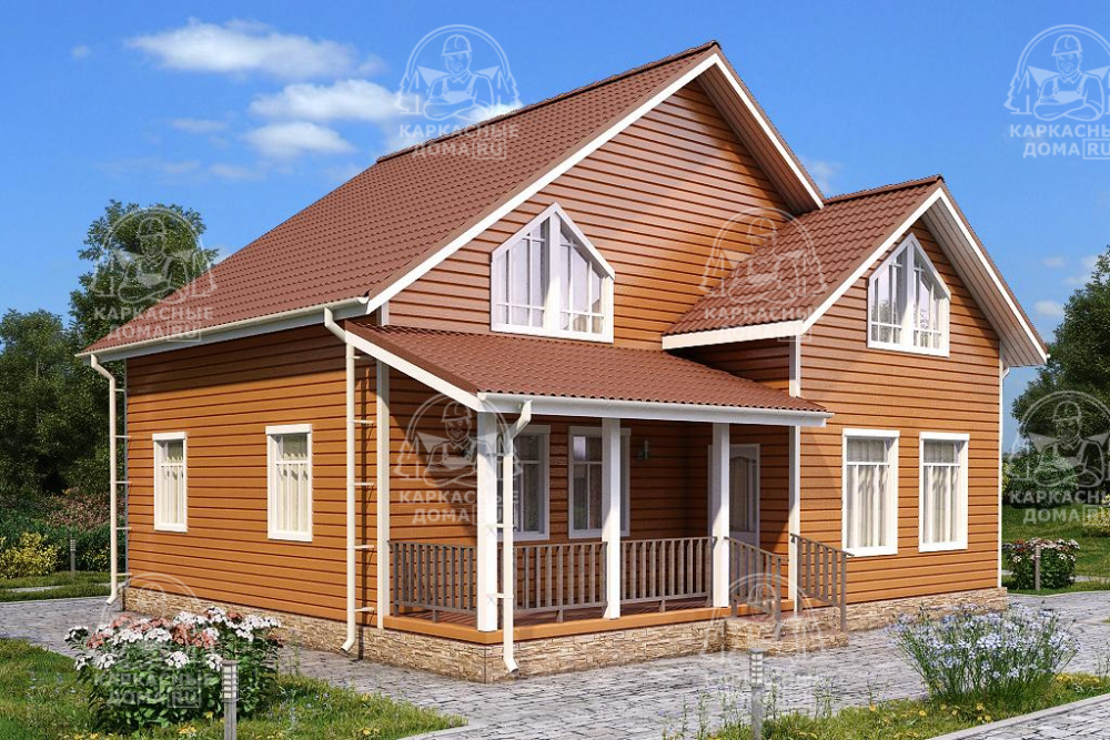 Каркасный дом 11x10 Проект "Хризоколла"