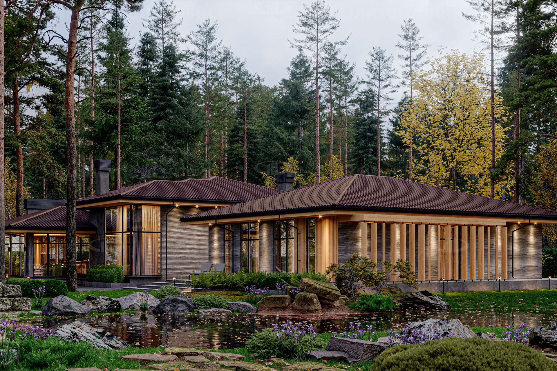 Одноэтажный дом с террасой «Корвин»