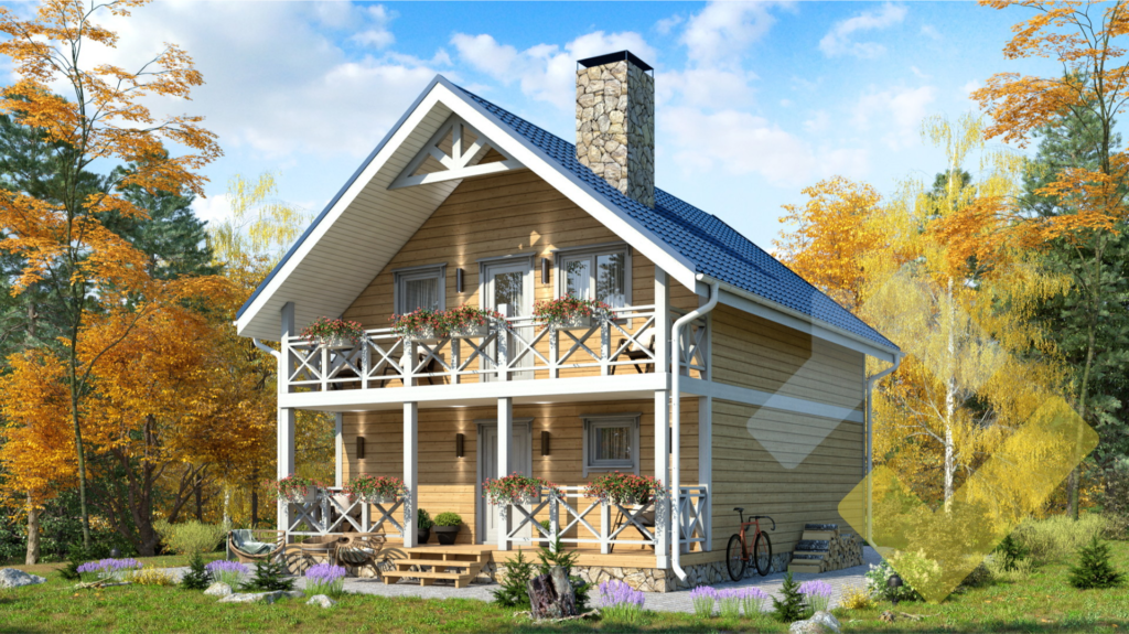 Строительство каркасного дома 8х7 "Валенсия" под ключ