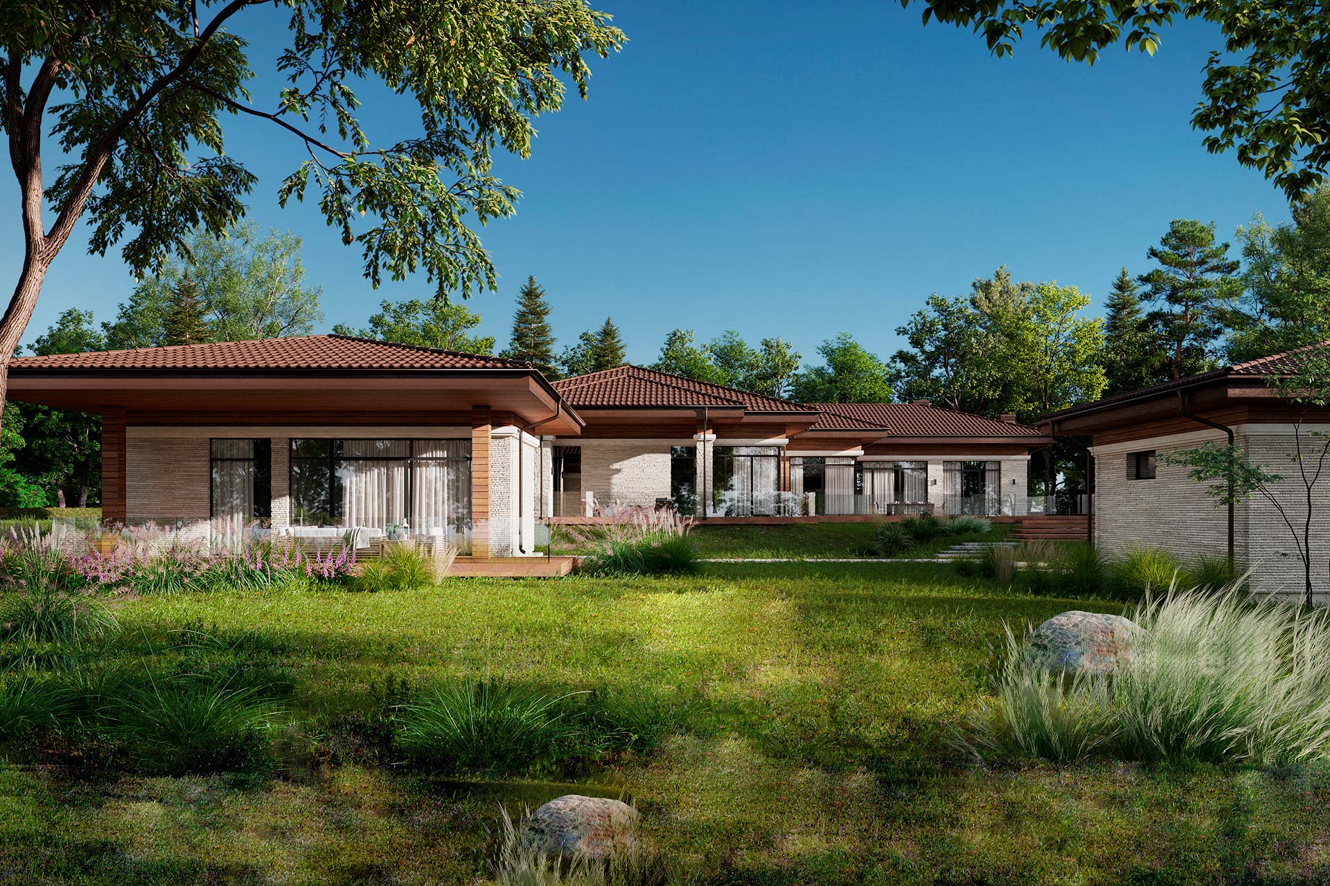 Большой одноэтажный дом «Готенберг» с террасой